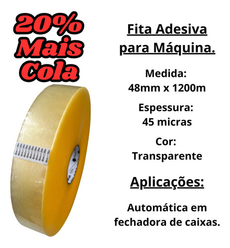 Fita Adesiva Transparente 48x1200 Durex Super Cola 6 Rolos
