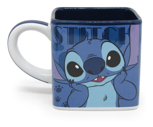 Imagem 5 de 5 de Caneca Cubo Stitch 300ml Quadrada Ohana - Original Disney