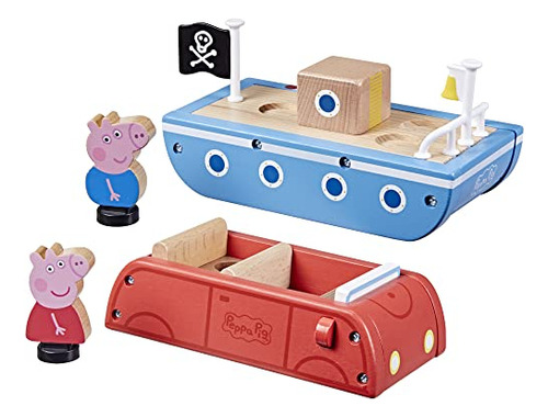 Coche De Madera Hecho De Peppa Pig Toys, Barco De Madera