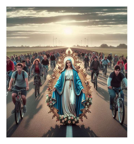 Vinilo 100x100cm Virgen De Lujan Santa Dios Creyentes