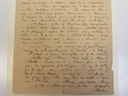 Antiga Carta Manuscrita Papel Do Hotel D'oeste Em São Paulo
