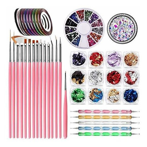 Equipo Para Decorar Uñas Joyjuly Nail Art Set With 15pcs Nai