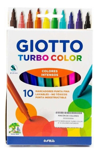 Marcadores Turbo Color Giotto Lavables X 10 Unidades