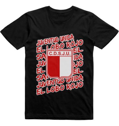 Remera Puro Algodon Negra Juventud Unida