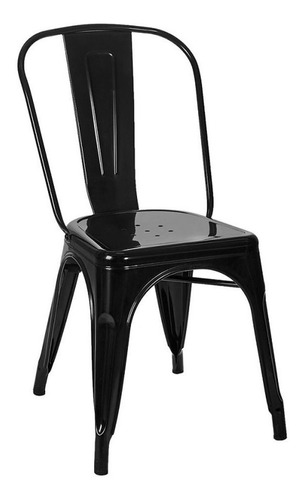 Silla Tolix Metal Reforzada 1 Unidad Negra