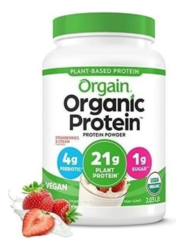 Proteina Organica Vegana Fresas Y Crema Orgain Protein 2lb