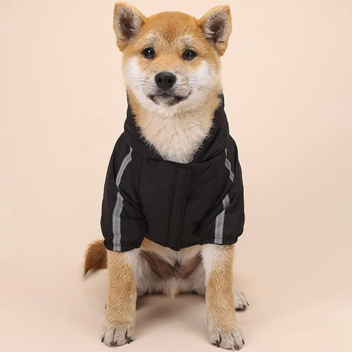 Abrigo Ropa Para Mascotas Perro Gato Polar Impermeable Negro