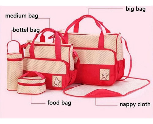 Juego De Bolsas De Pañales 5 Bolsas Mochila De Viaje Multius