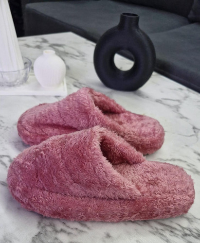 Pantuflas Pantu Peluche Pelo Sintetico Suave Celentita Mujer