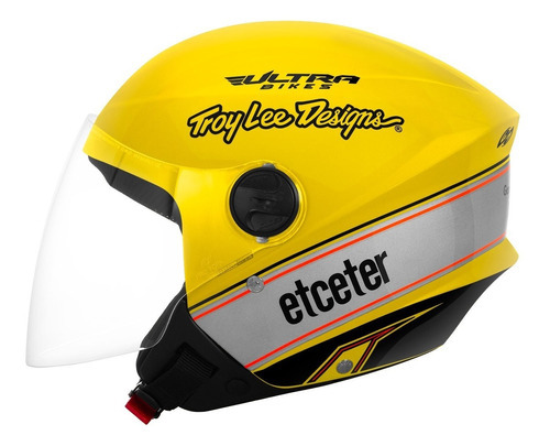 Capacete De Moto Aberto Etceter Open Power Brands Brilhante Cor Amarelo Tamanho do capacete 58