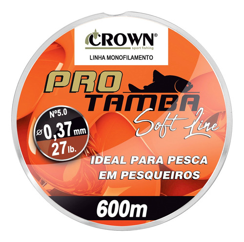 Crown Linha Monofilamento Pro Tamba Orange 0,37mm 27lb 600m