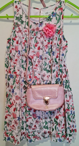 Vestido Flores T:7-8 H&m + Cartera Bubble Gummers - Usados