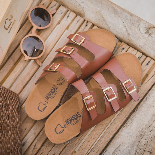 Imagen 1 de 5 de Sandalia Dama Huarache Mujer Chanclas Cafe Comoda Estilo