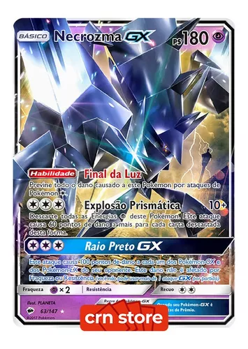 Kit Carta Pokémon Lendários Solgaleo Lunala Necrozma