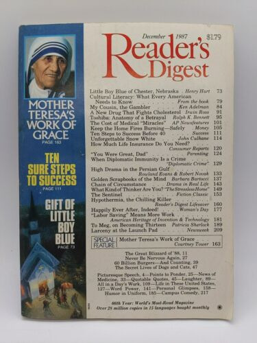Vintage Reader's Digest December 1987 Softcover Ccq