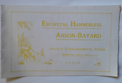 Anson Bayard Escopetas Hammerless Catalogo C1925 8p Bélgica