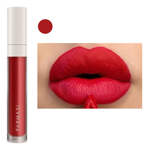 Labial Liquido Mate Frm Matte Liquid Lipstick | Farmasi Color 06 RED LOVE