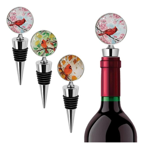 Juego 3 Tapones Decorativos Acero Inoxidable Para Botellas V