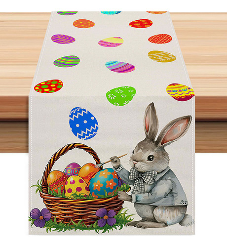 Mesa 3d 4001 Con Bandera De Conejo De Pascua Para Decoración