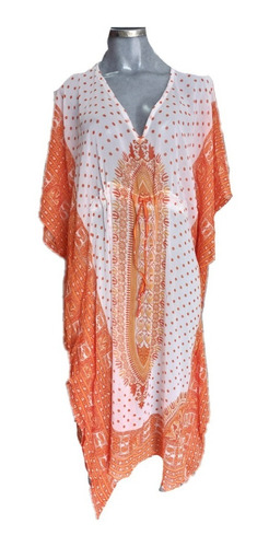 Kaftan Vestido Estilo Indu Arabe Largo Elegante Playa 