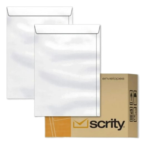 Envelope Branco Folha Oficio/a4 24x34cm Pacote 250un Premium