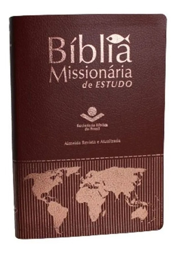 Bíblia Missionária De Estudo Luxo   Vinho   Frete Grátis