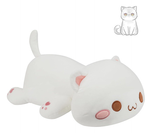 Peluche Gatito Kawaii 35 Cm Blanco