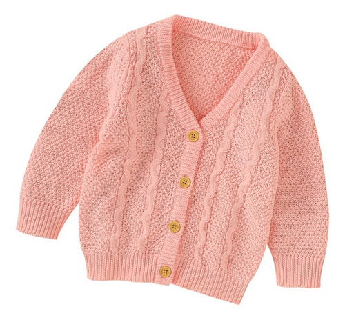 Primer Ajuar Batita Tejida Cardigan Escote V Bebe 6, 9m Moma