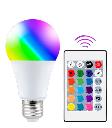 Foco Led Rgb Con Control Remoto 5w Efectos Multicolor