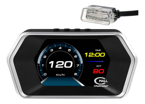 Monitor Hud Obd2 Indicador Temperatura Rpm Voltaje Velocidad