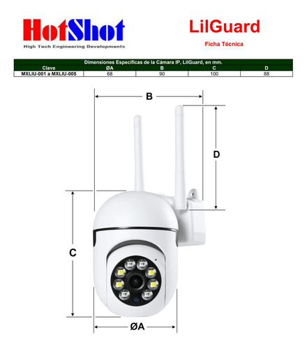 Videocámaras Ip Exteriores, Mxliu-001, 1pza, Wifi, 5mp, App
