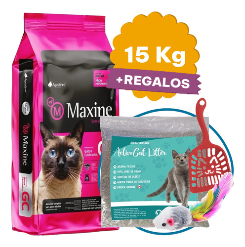Alimento Maxine Gato Adulto Castrado 15 Kg + Regalo