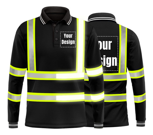 Camiseta Seguridad Hi Vis Polo Manga Larga Tira