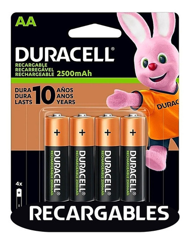 4 Piezas Aa Duracell Recargables