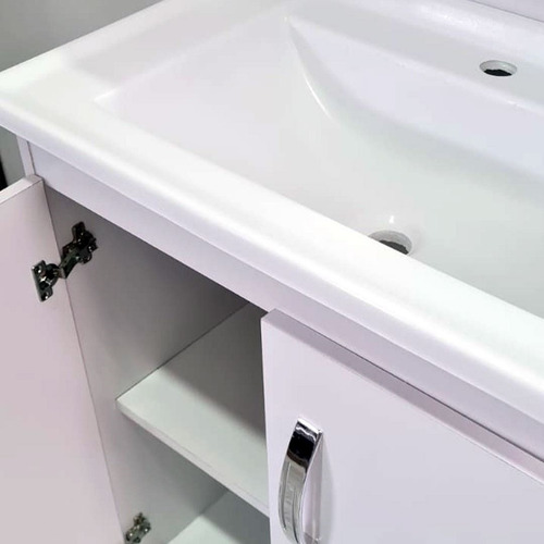 Mueble para baño Delta Piria de 60cm de ancho, 82cm de alto y 38cm de profundidad con bacha y mueble color blanco
