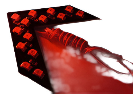 2 X Flecha Roja Led Panel Coche Modificado Espejo Señal De G