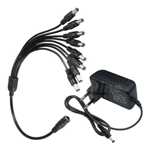 Cargador 12v 1.2a + Cable 1 A 8 Salida Para Camara Seguridad