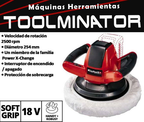 Imagen 3 de 8 de Pulidora Inalambrica Einhell Ce-cb 18/254+ Bateria 4ah +carg