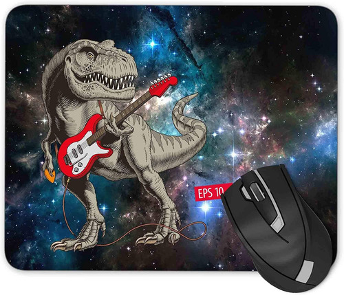 Mouse Pad Galaxia Imagen Dinosaurio Guitarra 24 Cm X 20 Cm