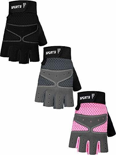 3 Pares De Guantes De Medio Dedo Para Niños, Guantes De Gel