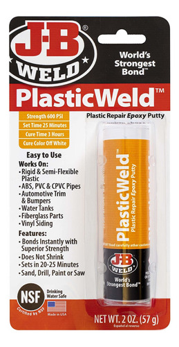 J-b Weld Plasticweld, Masilla Epoxi Reparadora De Plástico.