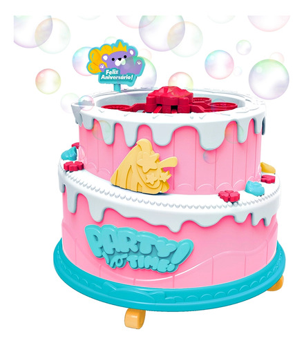 Imagem 1 de 10 de Máquina De Fazer Bolhas De Sabão Bolo De Aniversário Som Luz