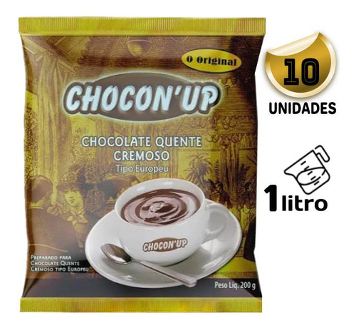 Chocon´up Pó P/chocolate Quente Caixa C/10 Pacotes De 200 Gr