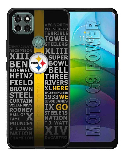 Funda Moto G9 Power Steelers Legacy Tpu/pm Uso Rudo