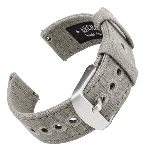 Pulseiras De Relógio Archer Canvas Quick Release 20 Mm Cinza