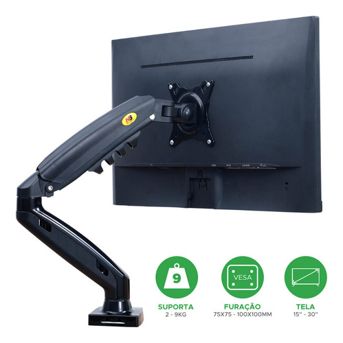 Suporte North Bayou NB F80 de mesa para TV/Monitor de 17" até 27" preto