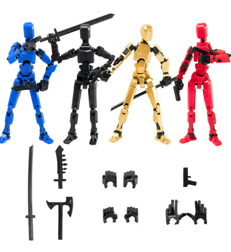 Ha Juego De 4 Figuras De Acción Titan T13 Ensambladas Lucky