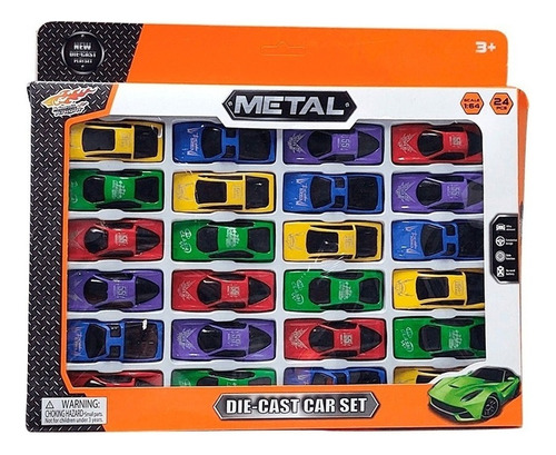 Set 24 Autitos Metalicos Colores Surtidos Esc 1:64 Die Cast