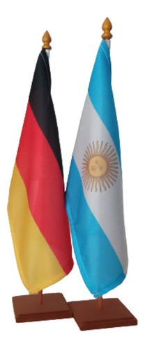 6  Banderas Con Mastil Argentinas Mas 6 De Alemania Souvenir