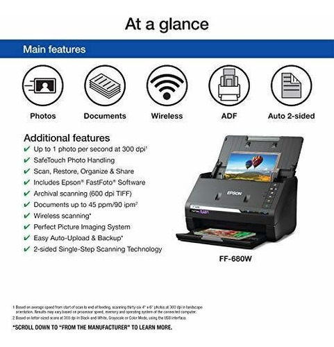 Imagen 1 de 4 de Oficina Epson Fastfoto Ff 680w Wireless High Speed